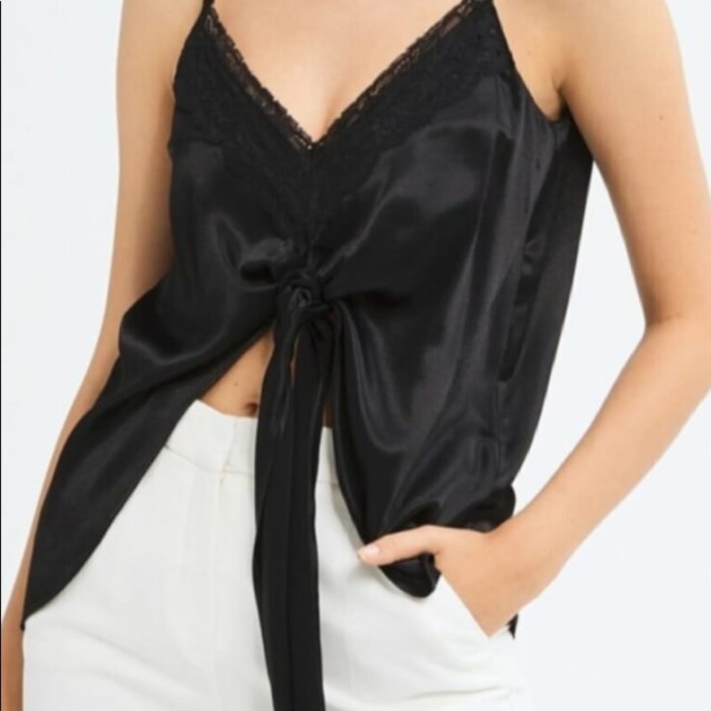 Black silk top